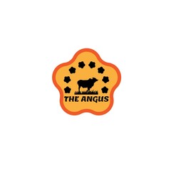 Retro Vintage Cattle Angus Beef Emblem Label Livestock logo design vector