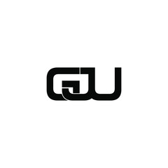 gju initial letter monogram logo design