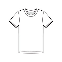 Short Sleeve T-Shirts Fashion Flat Sketch Template
