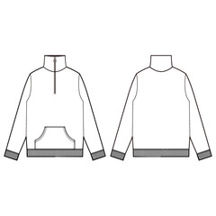 Anorak Fashion Flat Sketch Template © Hanpyul