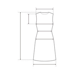 Dress Fashion Flat Sketch Template