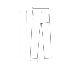 Pants Fashion Flat Sketch Size
