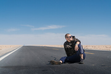 A man traveling in Xinjiang, China