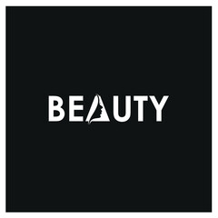Typographic logo beauty text, simple font writing