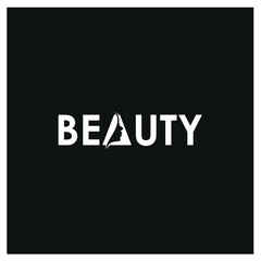 Fototapeta na wymiar Typographic logo beauty text, simple font writing