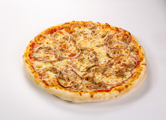 Pizza with meat and onion