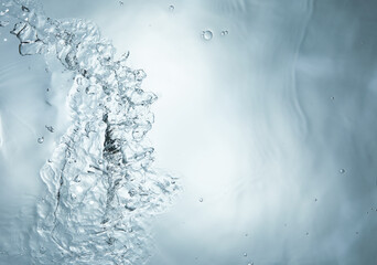 Obraz premium water liquid splash ripple wave in blue background