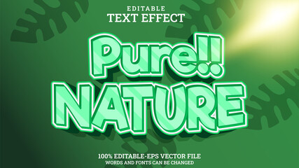 3D Text Effect Editable Nature Premium Vector