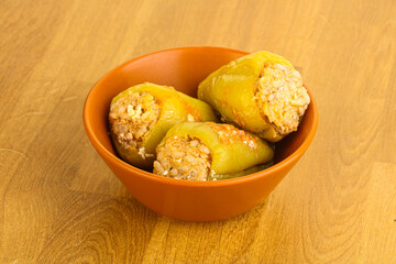 Bell Bulgarian pepper stuffed meat