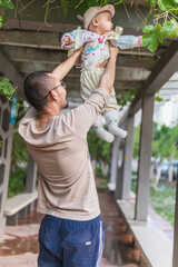 Fototapeta premium Father and daughter's parent-child time