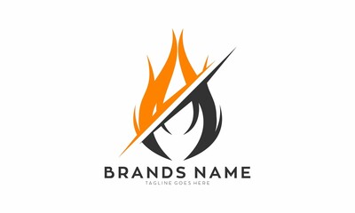 Modern flame logo design