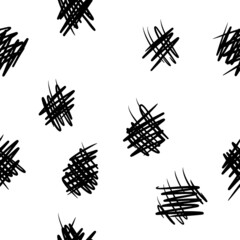 Doodle vector seamless handwritten foundation black on white. For various design needs.