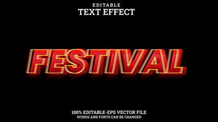 Fototapeta premium 3D Text Effect Editable Festival Premium Vector