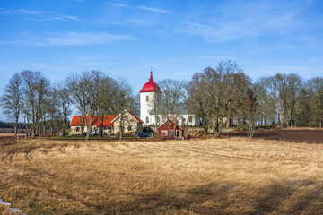 Fototapeta premium Church in the Swedish countryside at springtime