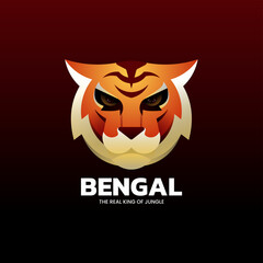 Vector Logo Illustration Bengal Gradient Colorful Style.