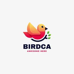 Vector Logo Illustration Bird Gradient Colorful Style.