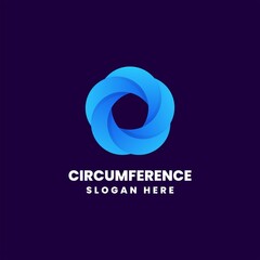 Vector Logo Illustration Circumference Gradient Colorful Style.