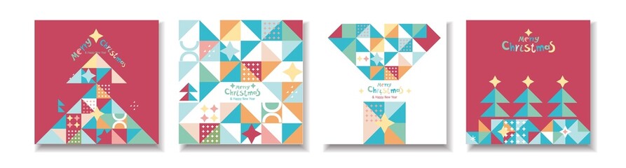 Christmas cards in a triangular design