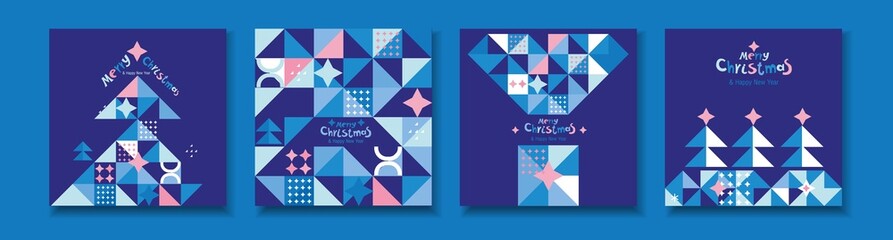 Christmas cards in a triangular design