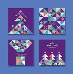 Christmas cards in a triangular design