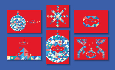 Christmas cards in a triangular design