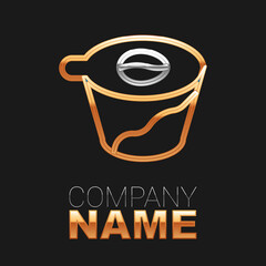 Line Pour over coffee maker icon isolated on black background. Alternative methods of brewing coffee. Coffee culture. Colorful outline concept. Vector