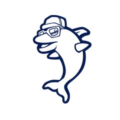 Dolphin mascot logo silhouette version