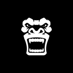 Gorilla mascot logo silhouette version