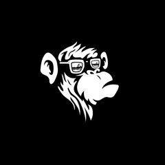 Monkey face logo design vector