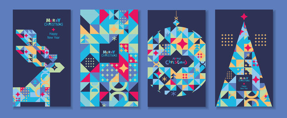 Christmas cards in a triangular design
