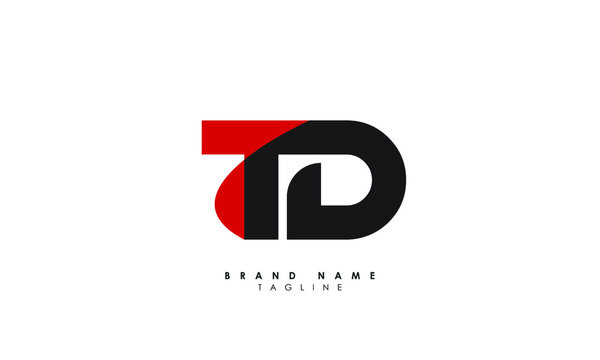 Alphabet letters Initials Monogram logo TD, DT, T and D