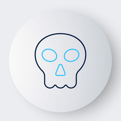 Line Skull icon isolated on white background. Happy Halloween party. Colorful outline concept. Vector