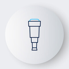 Line Spyglass telescope lens icon isolated on white background. Sailor spyglass. Colorful outline concept. Vector