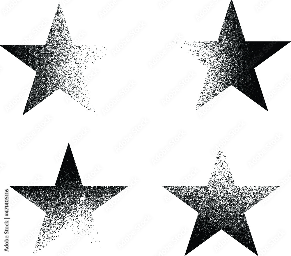 Fototapete distorted geometric shape . minimal art design . noise destroyed star logo . trendy grainy shapes . 