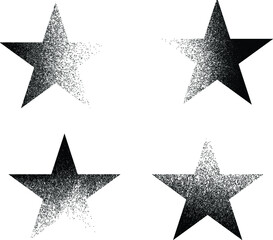 Distorted geometric shape . Minimal art design . Noise destroyed star logo . Trendy grainy shapes . Graph print texture .Spray effect .Grunge texture . Distressed element .vector 