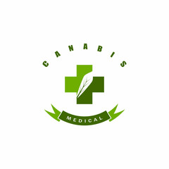 Cannabis marijuana hemp leaf logo and symbol