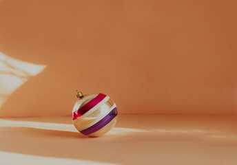 Beautiful minimalistic shot of vintage christmas toys holidays concept