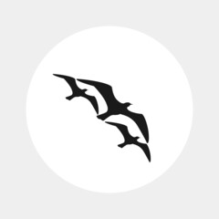 simple flat logo vector illustration flying bird icon with silhouette