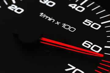 Dashboard with speedometer, tachometer, odometer. Car detailing. Car dashboard. Dashboard details...