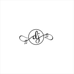 initials d j logo vector music template