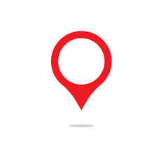 Flat design location map with red pin, label, marker. Vector EPS 10.