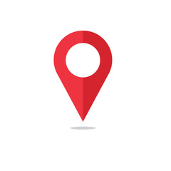 Flat design location map with red pin, label, marker. Vector EPS 10.