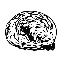 vector a curled animal in a ball