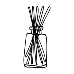 vector incense sticks in a glass jar