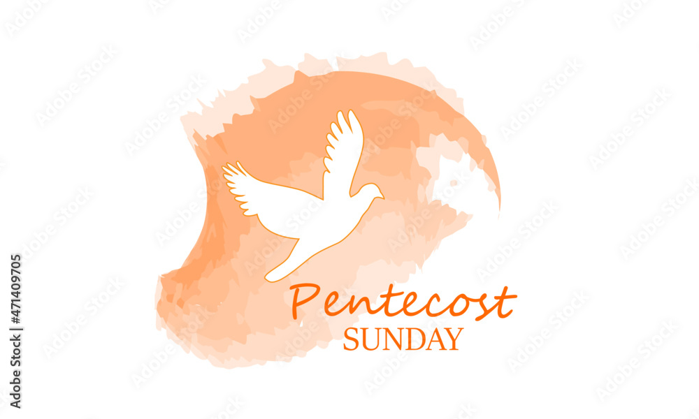 Sticker Pentecost poster design for print or use as card, flyer, Banner or T shirt