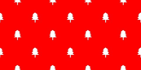 Red seamless pattern with christmas tree icons