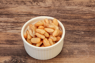 White beans kidney in the bowl
