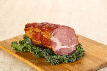 Delicous pork cured meat isolated