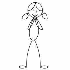 girl stick figure doodle drawing