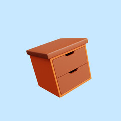 3d illustration of simple icon furniture